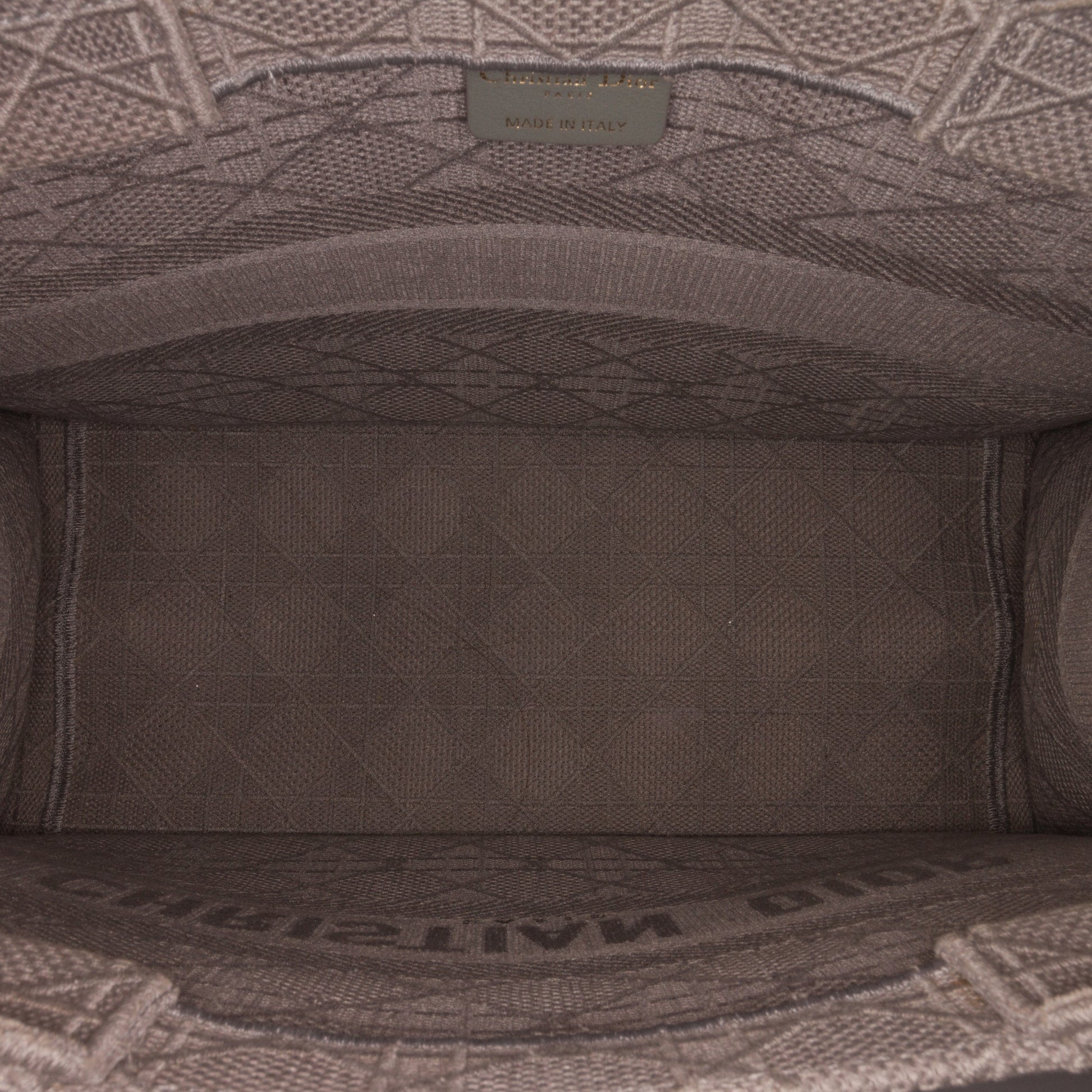 Christian Dior Book Tote Media Cannage Ricamata – Grigio - Etoilux