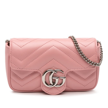 Gucci Mini GG Marmont Matelassé in Pelle Rosa – Tracolla - Etoilux