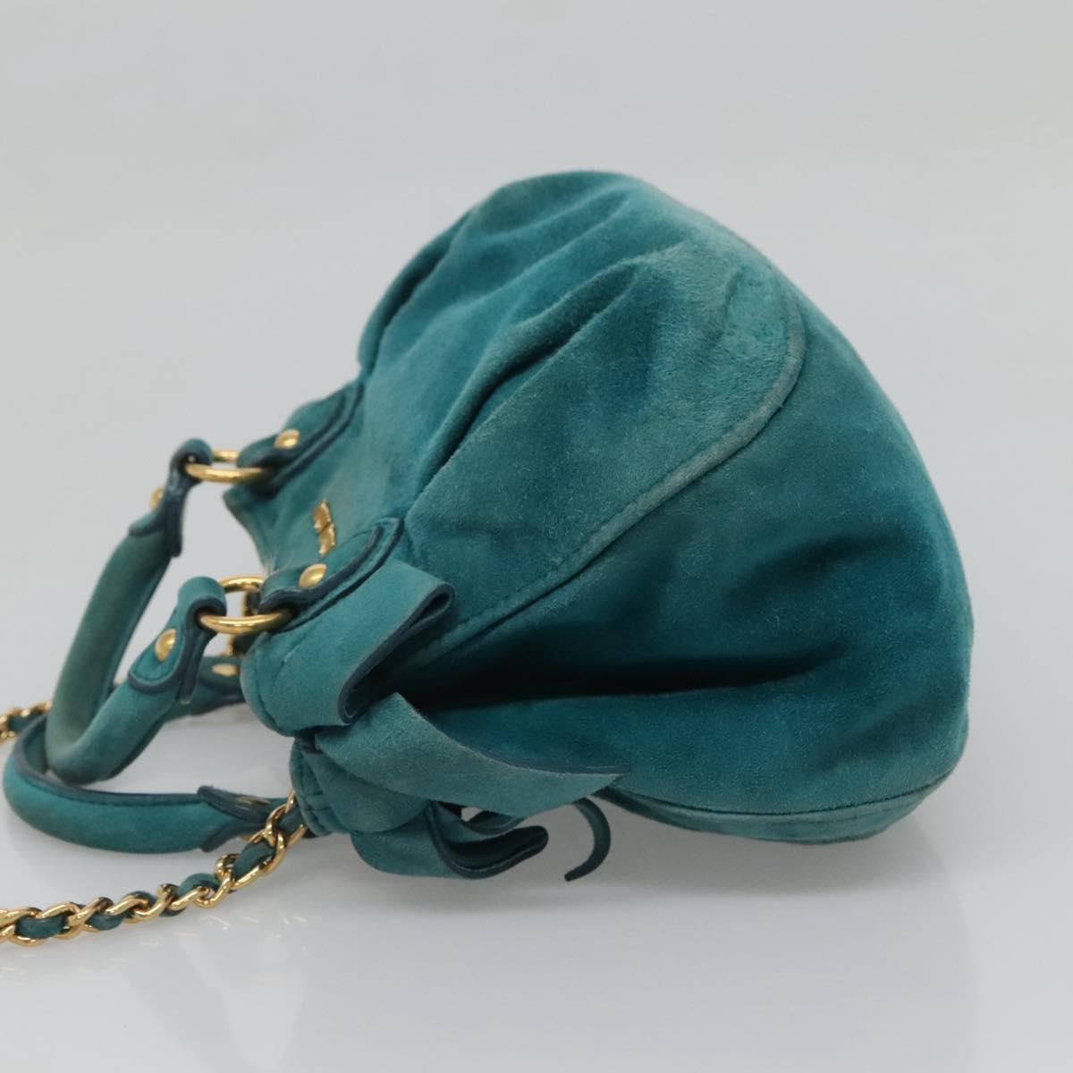 Miu Miu – Borsa a tracolla in pelle scamosciata blu - Etoilux