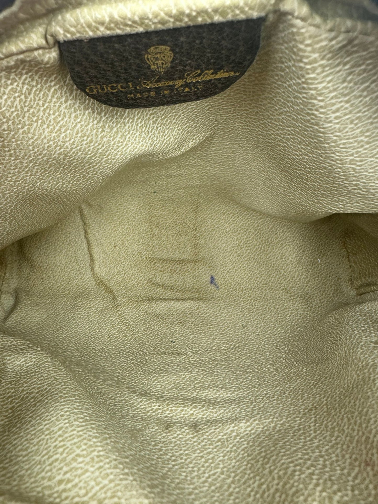 Gucci Accessory Collection Camera Bag GG Supreme Web – Tela e Pelle Marrone, anni '80 – 23 cm - Etoilux
