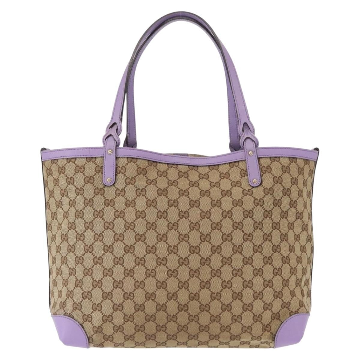 Gucci Craft Tote GG Canvas Beige/Lilla con Pochette – 33 cm - Etoilux