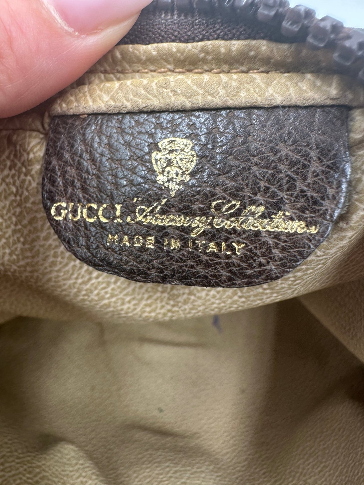 Gucci Accessory Collection Camera Bag GG Supreme Web – Tela e Pelle Marrone, anni '80 – 23 cm - Etoilux