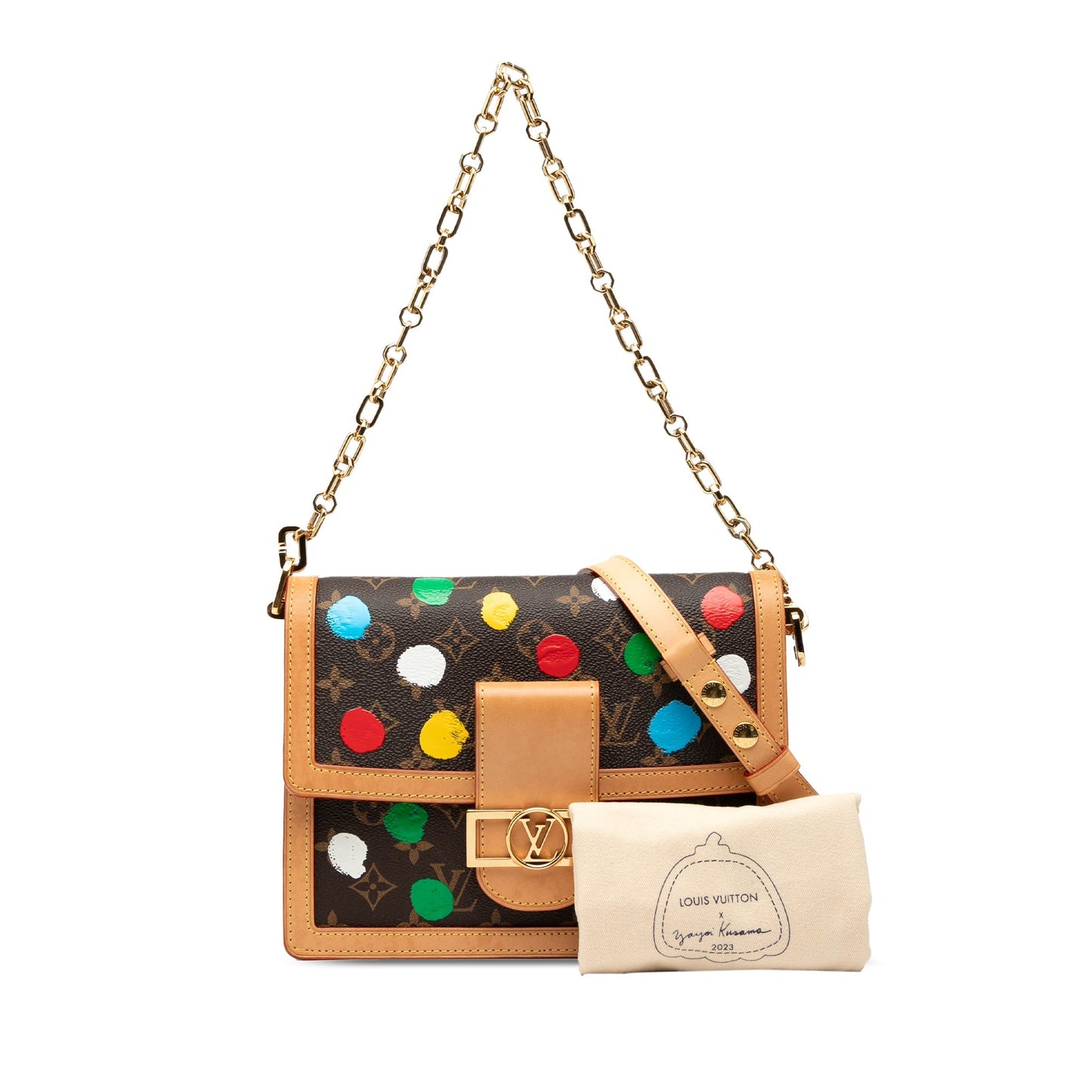Louis Vuitton x Yayoi Kusama Dauphine MM Monogram Painted Dots – 2023 - Etoilux