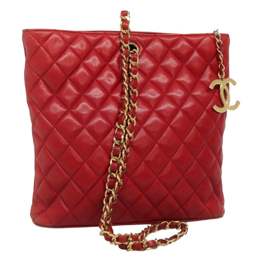 Chanel Vintage Tote Matelassé Agnello Rosso CC Charm Gold – Inizio Anni '80 yd36p7fozl - Etoilux