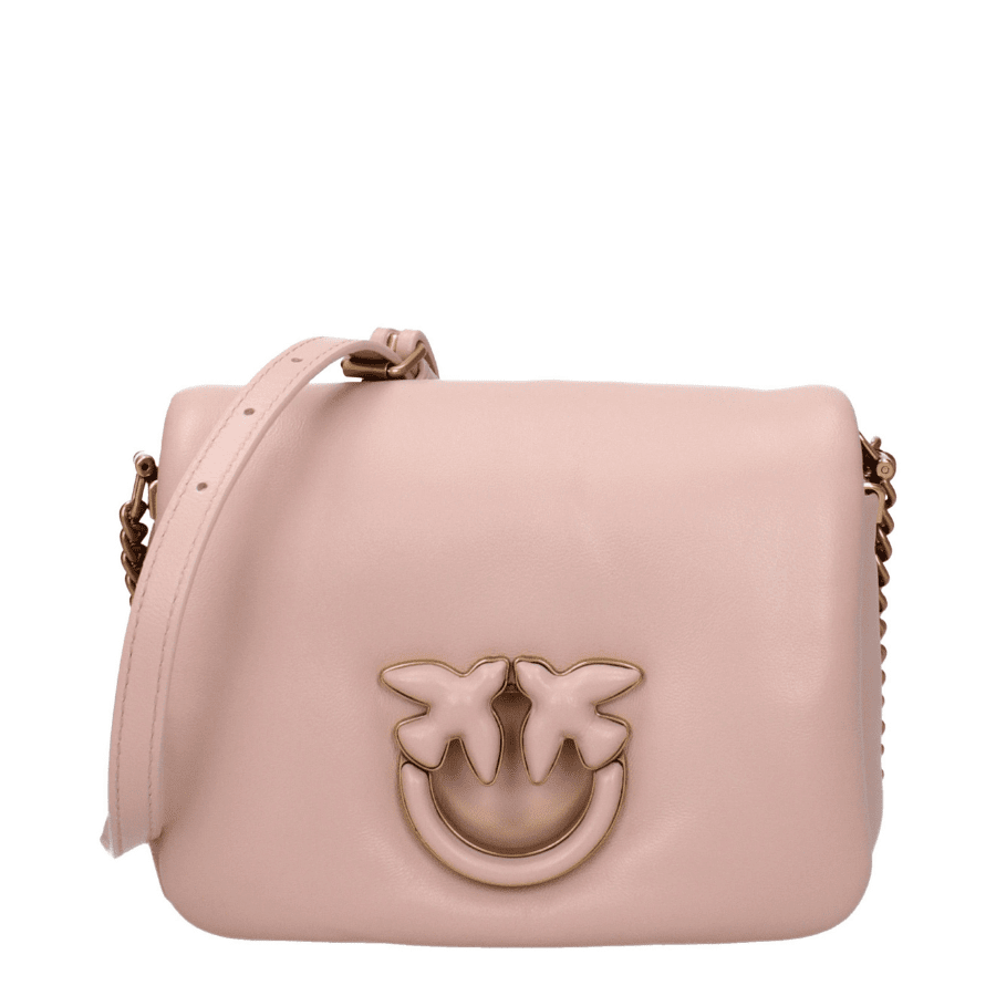 Pinko Love Mini – Pelle rosa cipria con dettagli oro - Etoilux