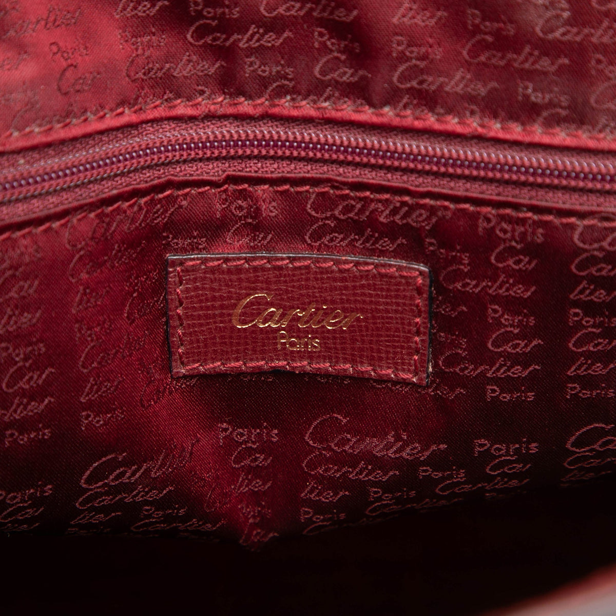 Cartier Must de Cartier Borsa a Mano a Cupola Pelle Bordeaux – Vintage anni ‘90 - Etoilux