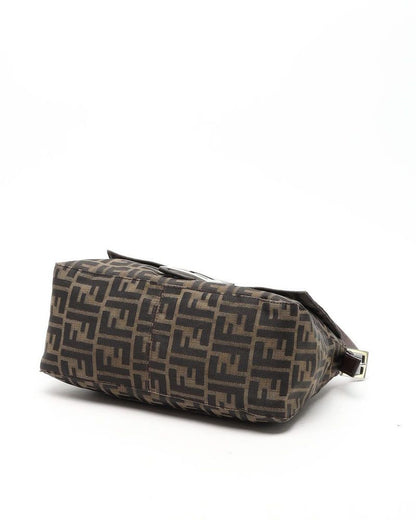 Fendi Mamma Baguette Tela Zucca Marrone Vintage – 28 cm - Etoilux