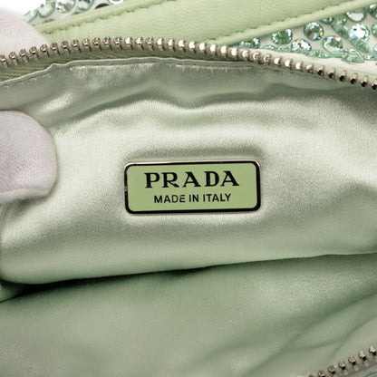 Prada Crystal Mini Triangle Bag Raso Verde Menta – 16 cm - Etoilux