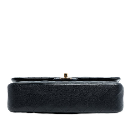 Chanel – Classic Double Flap Medium in Pelle Caviar Blu - Etoilux