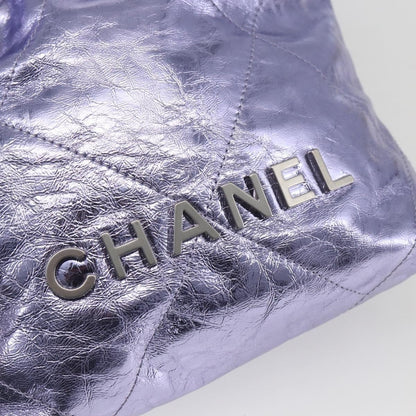 Chanel 22 Mini Hobo Pelle di Vitello Metallizzata Lilla – 17 cm - Etoilux