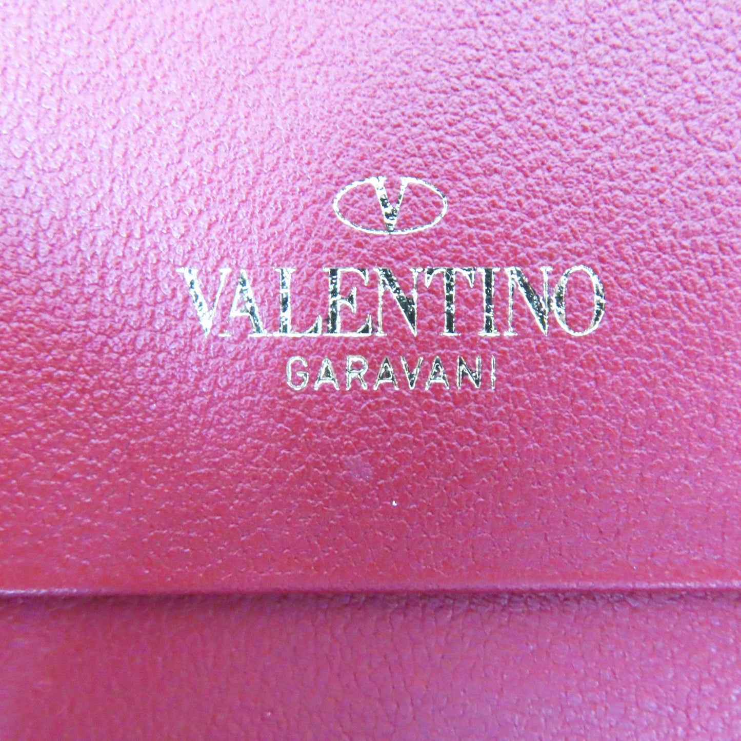 Valentino Garavani Rockstud Portafoglio Bifold Pelle Vitello Rosso Hardware Oro - Etoilux