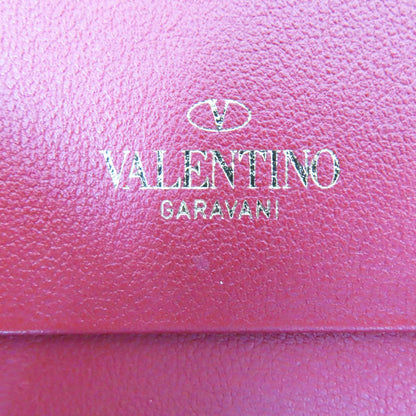 Valentino Garavani Rockstud Portafoglio Bifold Pelle Vitello Rosso Hardware Oro - Etoilux
