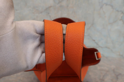 Hermès Picotin Lock MM Pelle Clemence Orange – Hardware Palladio - Etoilux