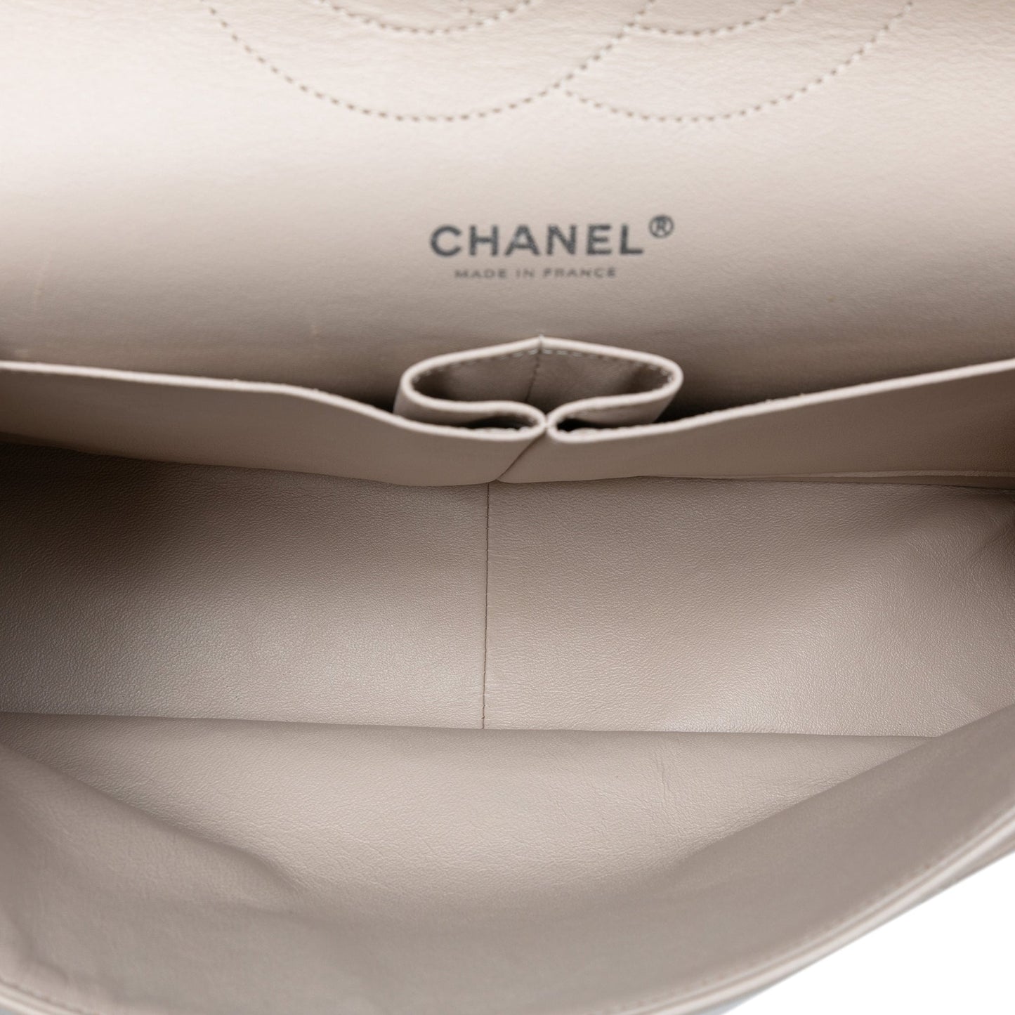 Chanel Classic Double Flap Jumbo Agnello Avorio Hardware Argento – 2011 - Etoilux