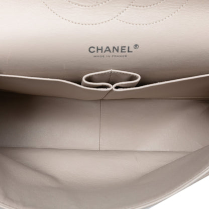 Chanel Classic Double Flap Jumbo Agnello Avorio Hardware Argento – 2011 - Etoilux