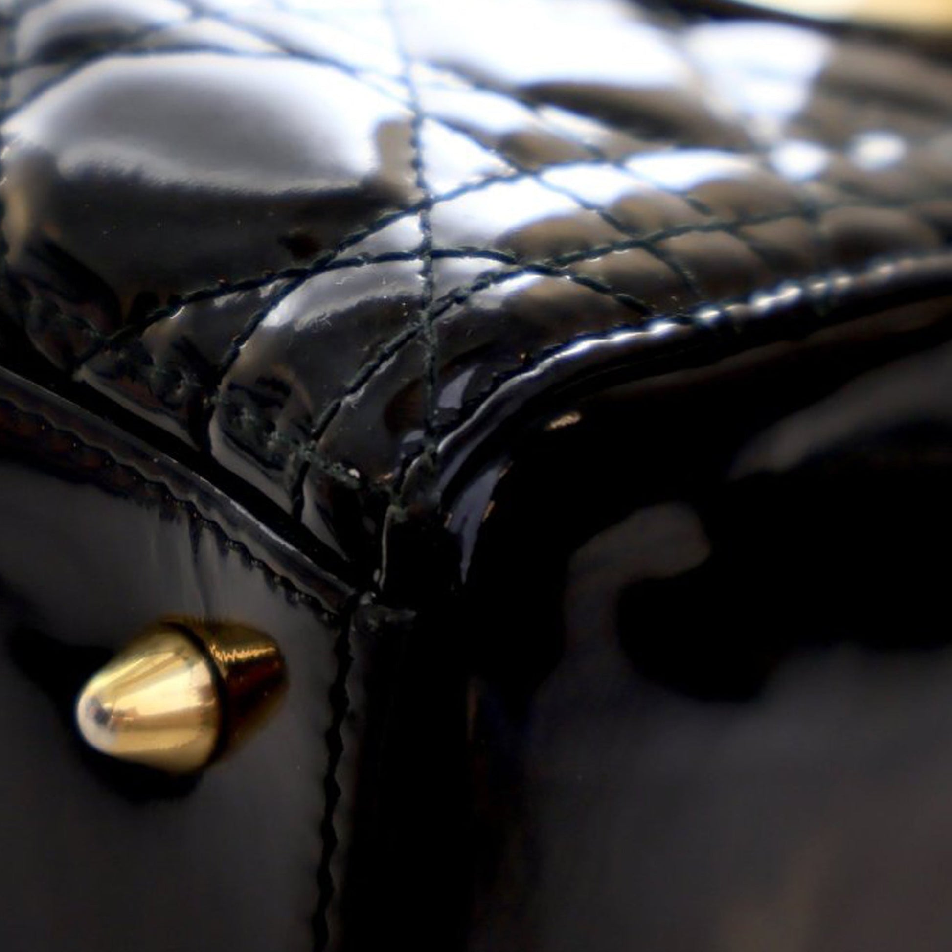 Christian Dior Lady Dior Medium Patent Cannage – 2010 – Nero - Etoilux