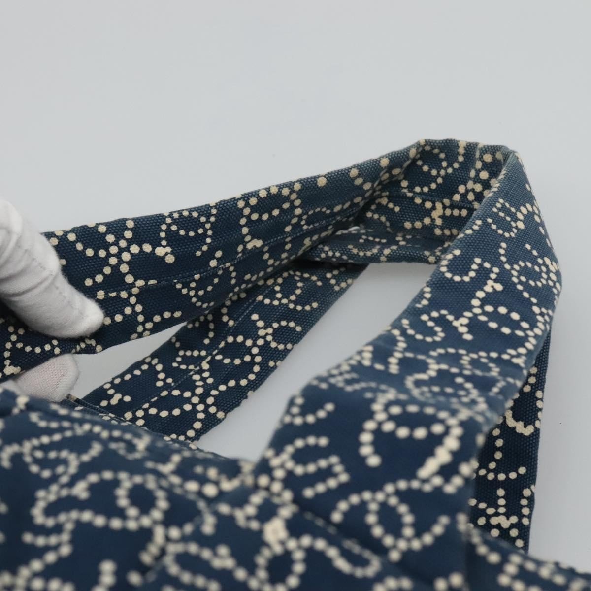 Chanel Vintage Tote Grande in Tela Stampata CC – Blu Navy - Etoilux