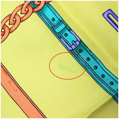 Gucci – Mini Sciarpa in Seta con Motivo Cinture – Giallo - Etoilux