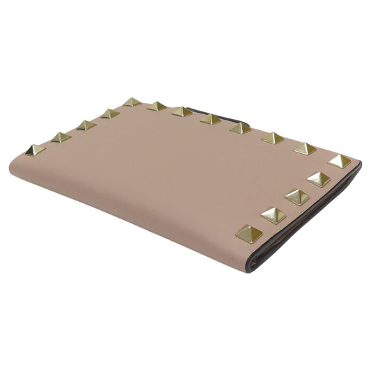 Valentino Garavani Rockstud Compact Wallet Pelle di Vitello Rosa Cipria - Etoilux