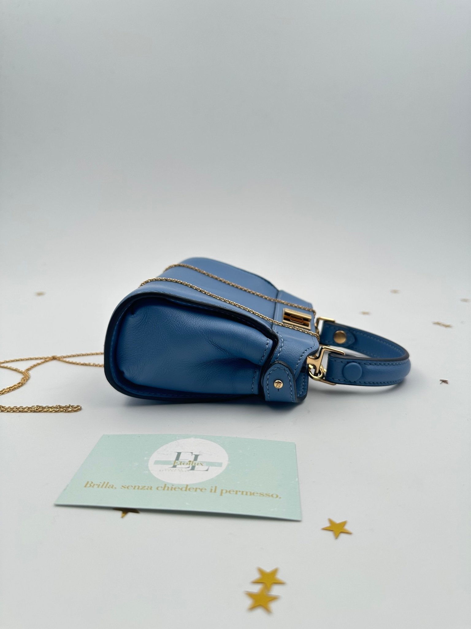 Fendi Nano Peekaboo – Pelle Azzurra - Etoilux