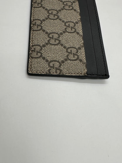 Gucci Card Case GG Supreme Tela Rivestita Nera — Porta Carte - Etoilux