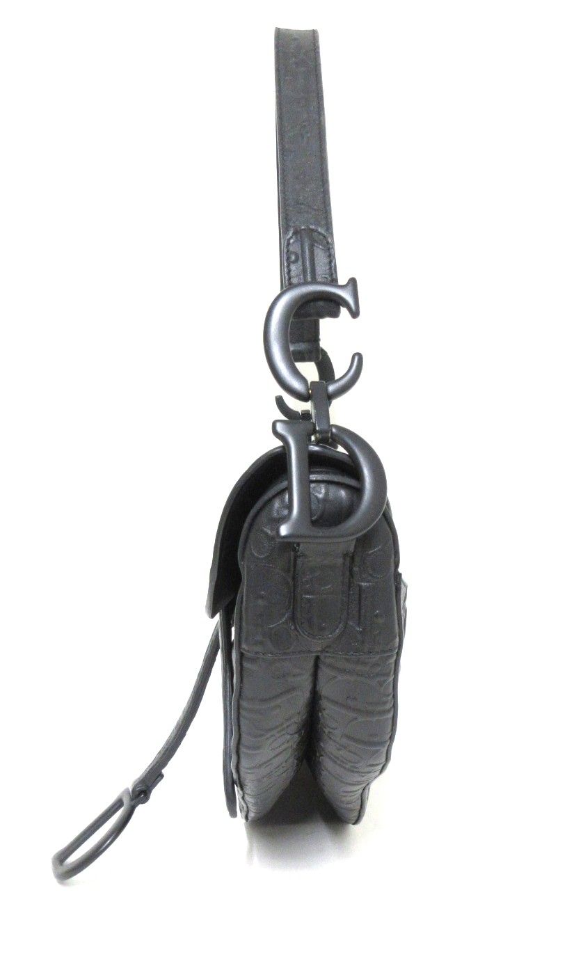 Dior Saddle Bag in pelle Oblique nera – Size Medium - Etoilux