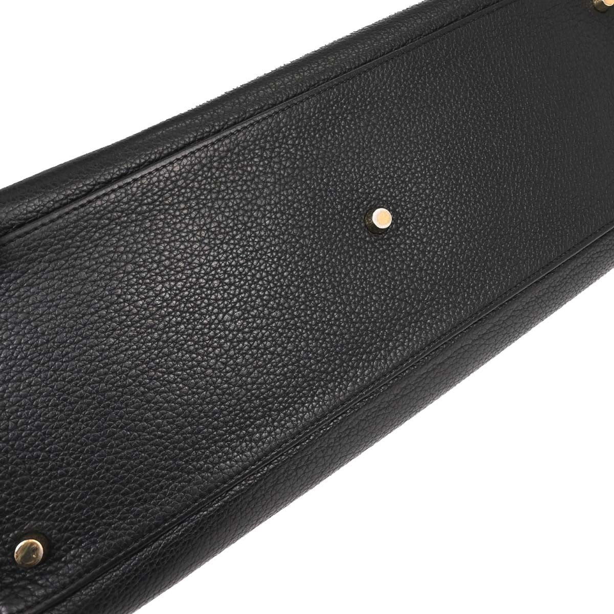 Hermès Kelly 42 Élan Shoulder Togo Noir Hardware Dorato — Formato Orizzontale Raro - Etoilux