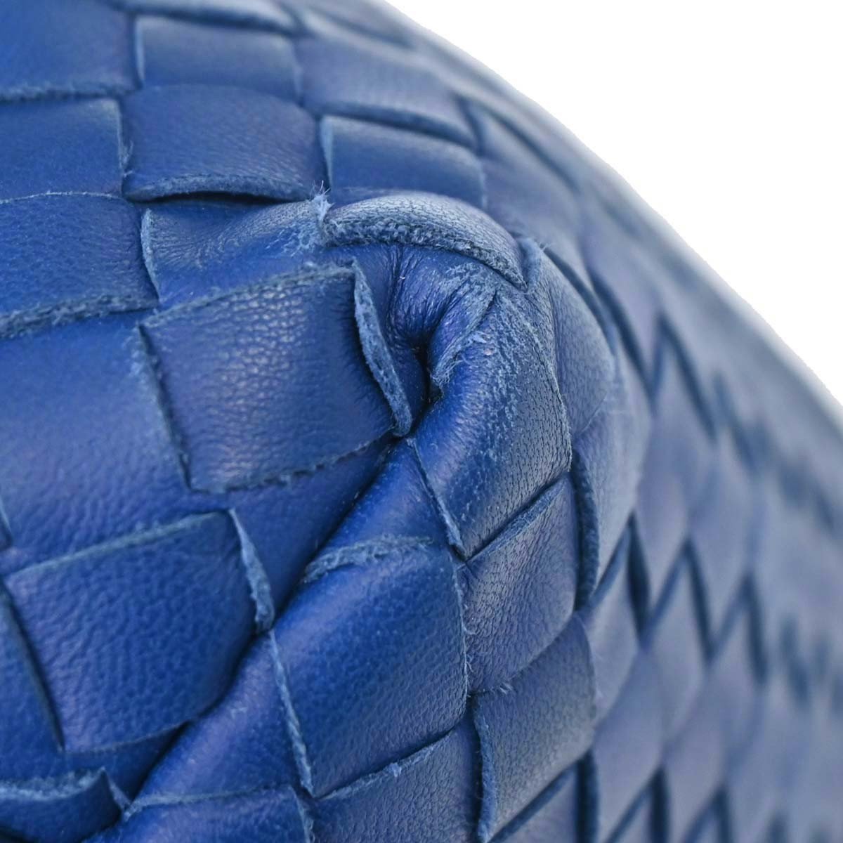 Bottega Veneta Intrecciato Nappa Cobalt Blue Hardware Dorato 2008 — Mini Hobo - Etoilux