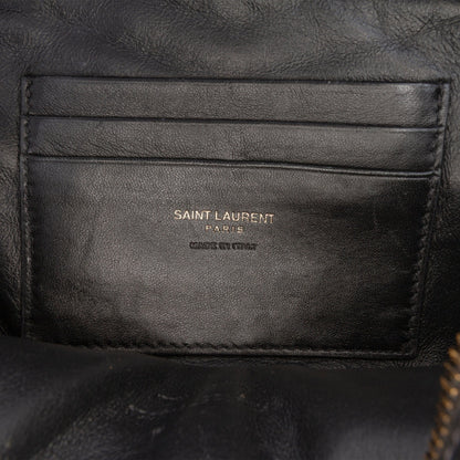 Saint Laurent – Lou Camera Bag Mini Monogram in pelle Grain de Poudre nera - Etoilux