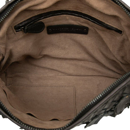 Bottega Veneta Nodini Intrecciato Nappa Nero con Frange e Borchie – 23 cm - Etoilux