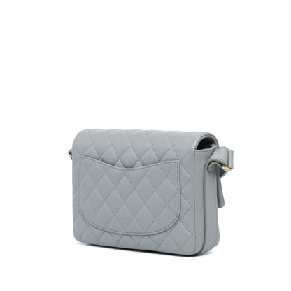 Chanel Flap Bag con Tracolla in Pelle Trapuntata – Grigio | 2020 - Etoilux