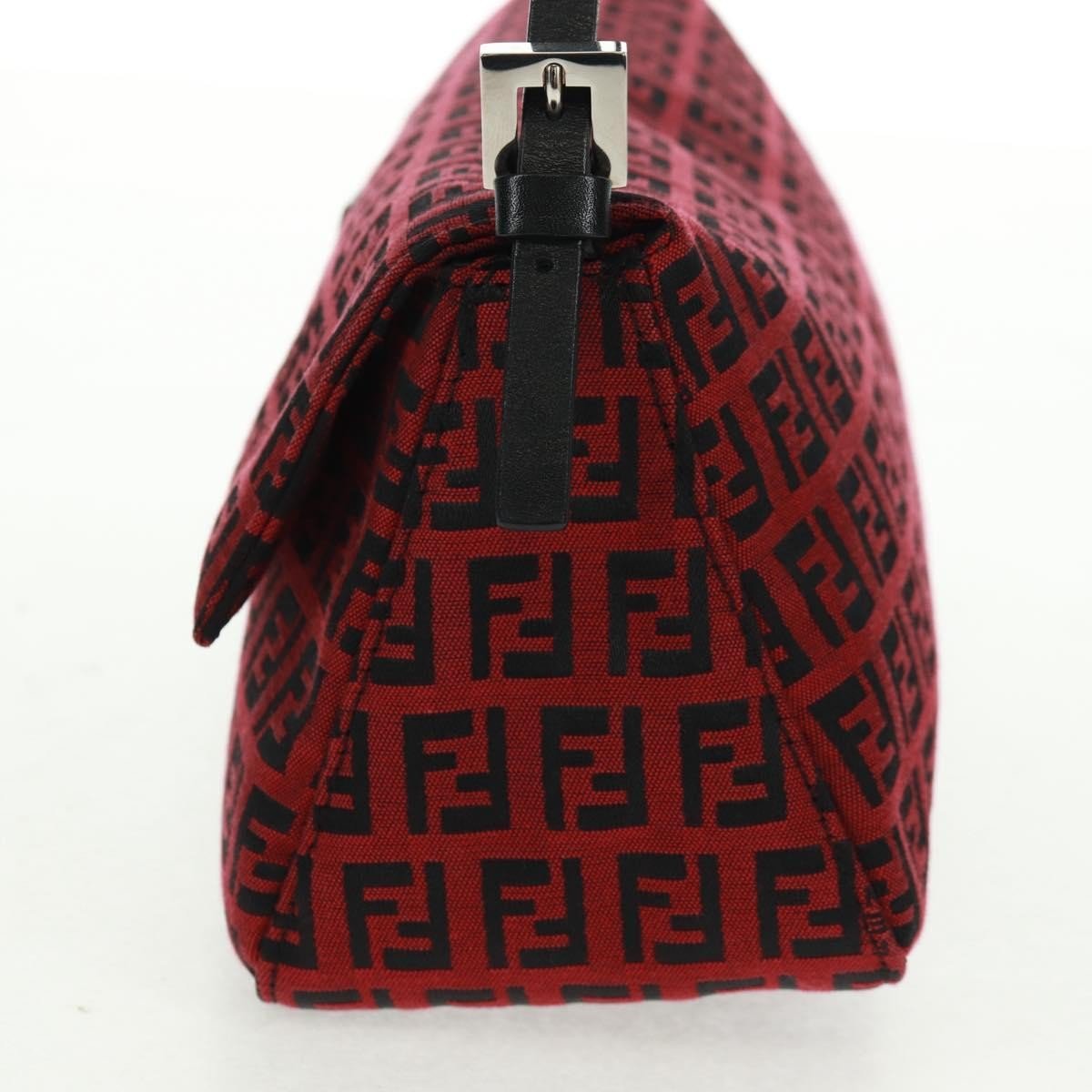 Fendi Mamma Baguette Zucchino Canvas Rosso/Nero – Misura Media - Etoilux
