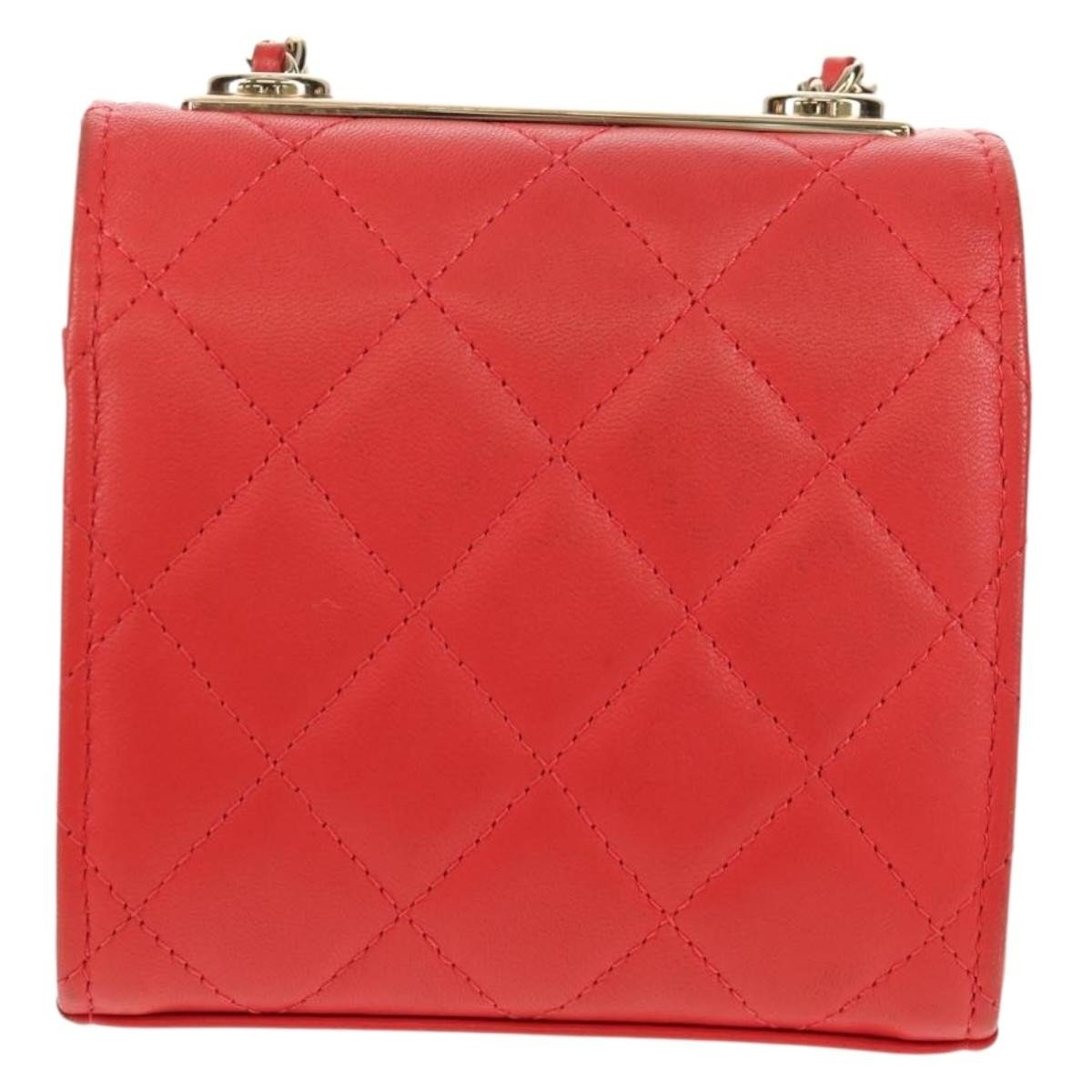 Chanel Trendy CC Small Flap Bag Pelle di Agnello Rossa Hardware Dorato - Etoilux