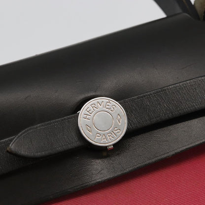 Hermès Herbag Zip 31 – Toile Rose & Cuir Vache Hunter Noir – Hardware Palladio - Etoilux