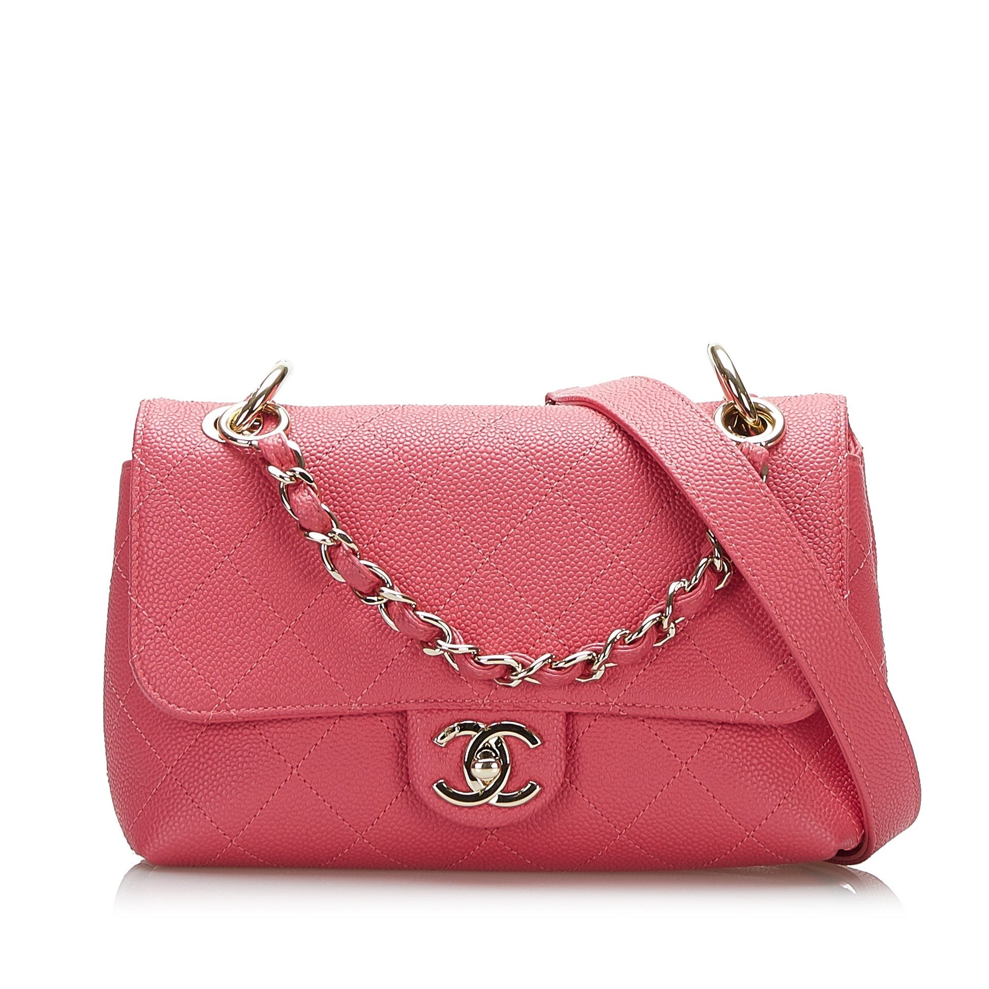 Chanel Small Flap Bag Caviar Rosa Hardware Gold 2019 – 20 cm (manico + tracolla) - Etoilux