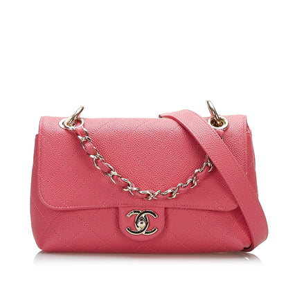 Chanel Small Flap Bag Caviar Rosa Hardware Gold 2019 – 20 cm (manico + tracolla) - Etoilux