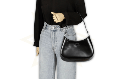 Prada Cleo in pelle spazzolata nera - Etoilux