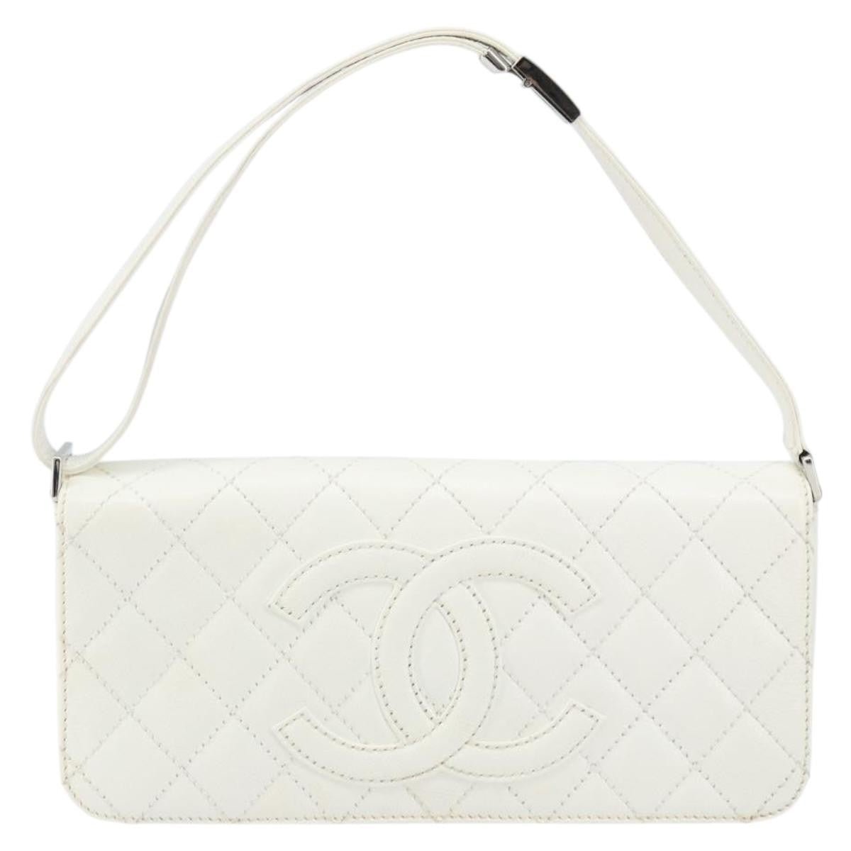 Chanel Timeless CC Shoulder Bag Pelle di Vitello Trapuntata Bianca – 29 cm - Etoilux
