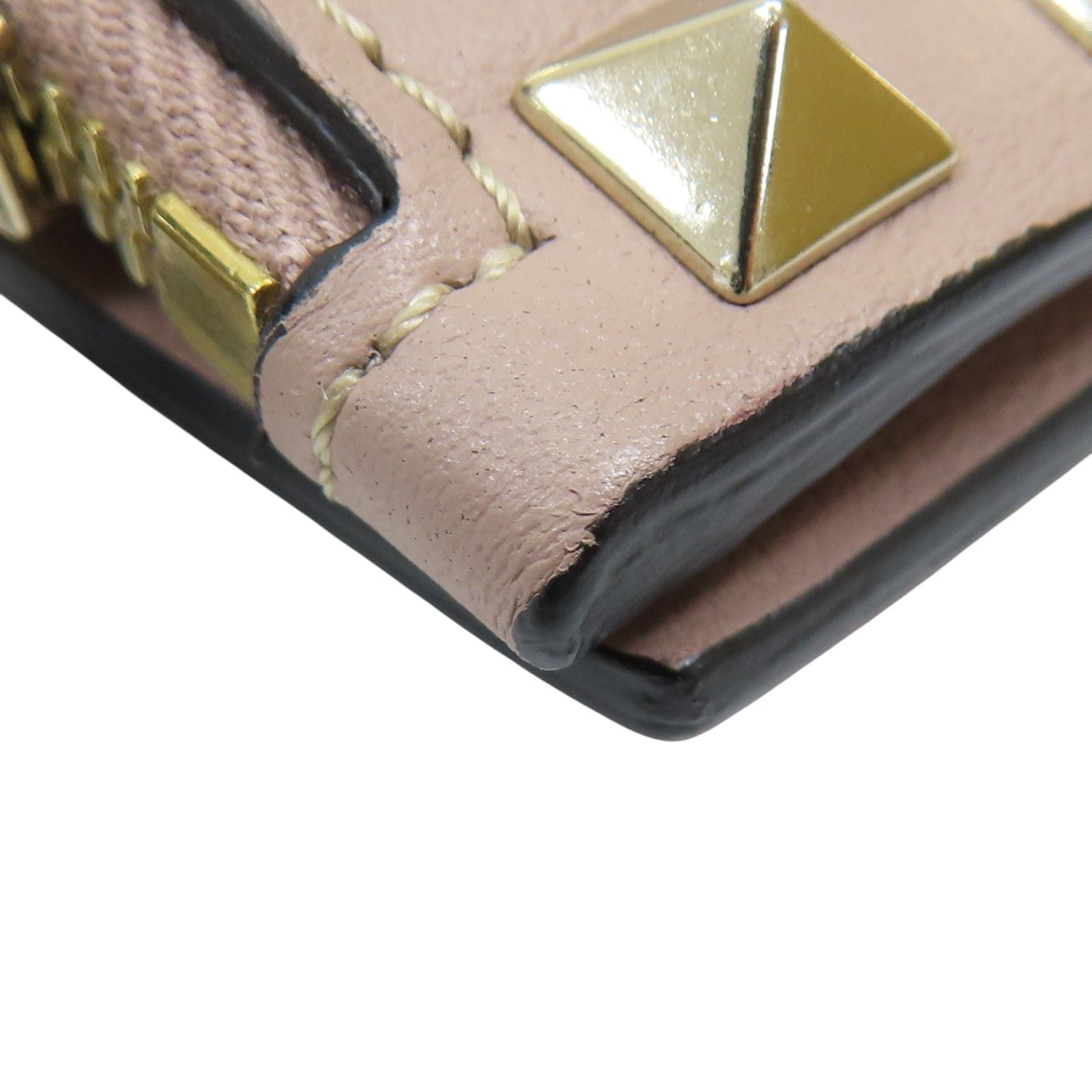 Valentino Garavani Rockstud Compact Wallet Pelle di Vitello Rosa Cipria - Etoilux