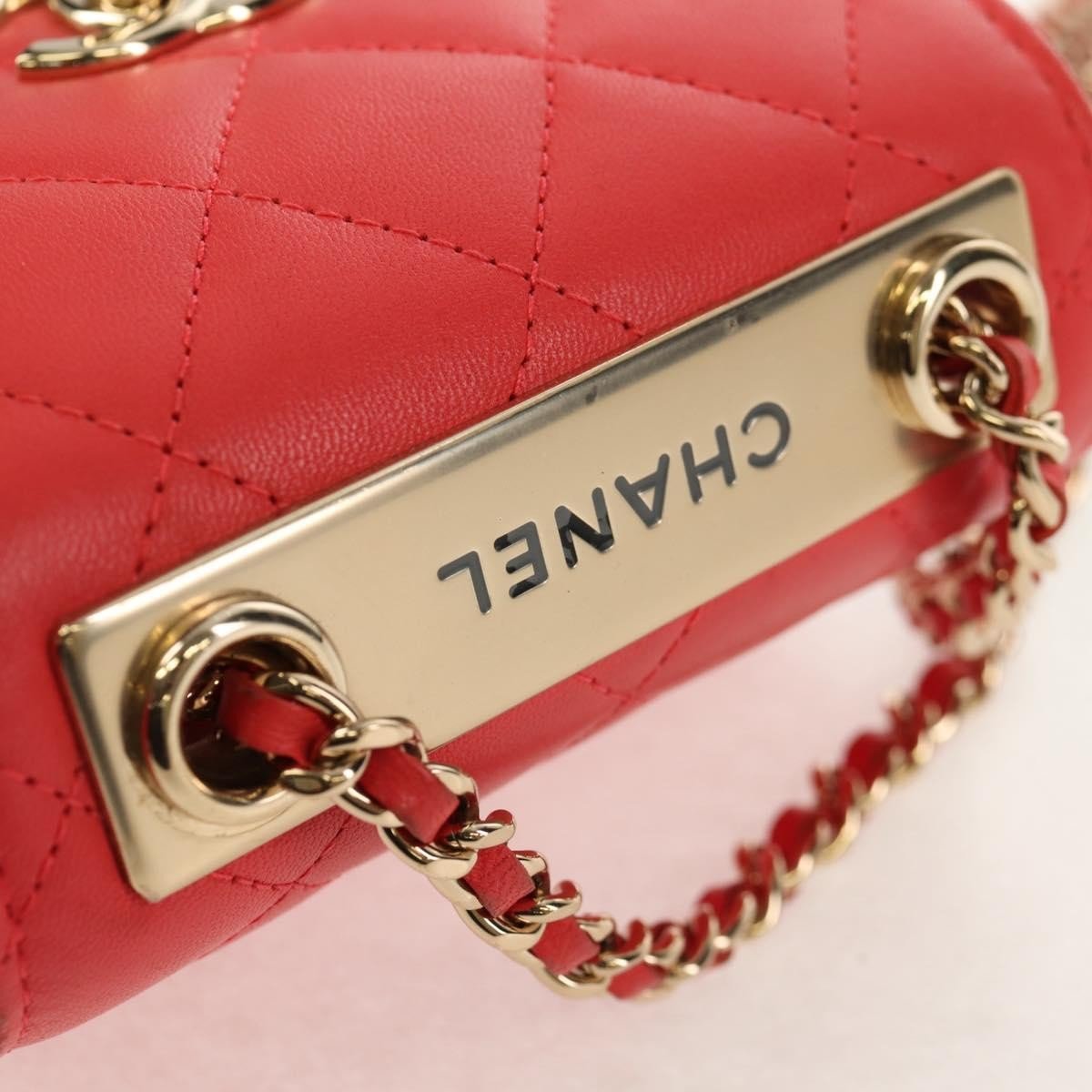 Chanel Trendy CC Small Flap Bag Pelle di Agnello Rossa Hardware Dorato - Etoilux