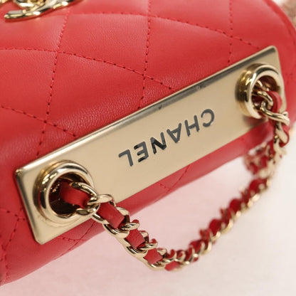 Chanel Trendy CC Small Flap Bag Pelle di Agnello Rossa Hardware Dorato - Etoilux