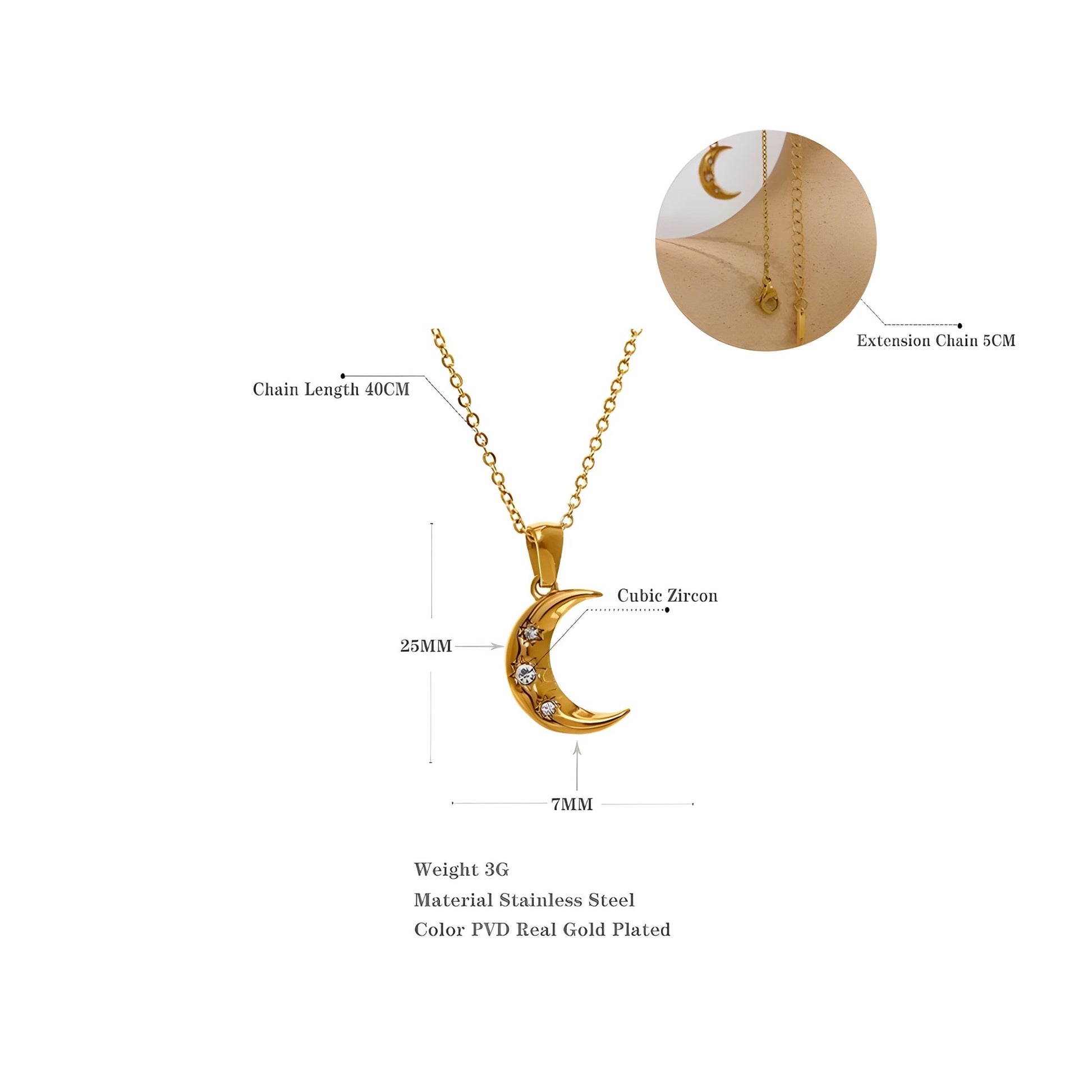 BEHI MOON NECKLACE - Etoilux