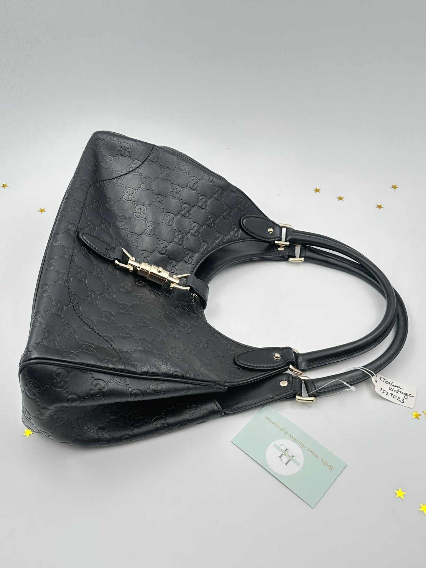 Gucci Jackie Medium in pelle Guccissima nera – 2000s - Etoilux