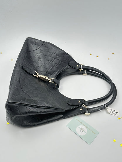 Gucci Jackie Medium in pelle Guccissima nera – 2000s - Etoilux