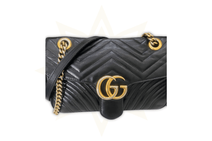 Gucci GG Marmont Small in pelle nera matelassé - Etoilux