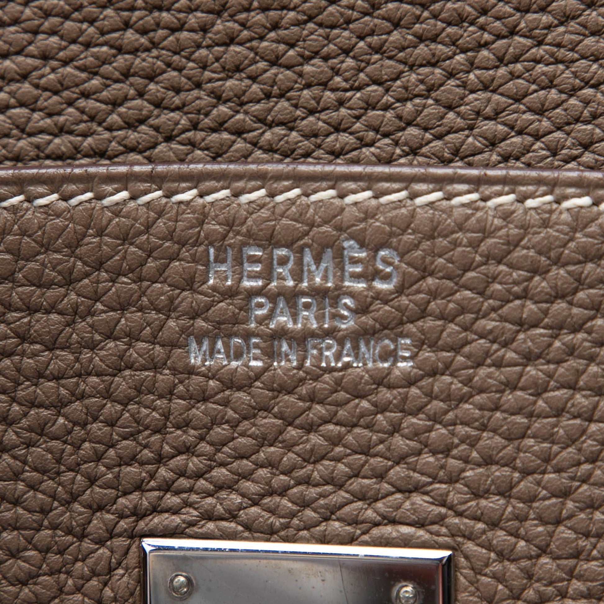 Hermès Birkin 35 – Pelle Togo Etoupe, Hardware Palladio - Etoilux