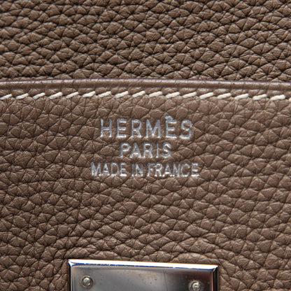 Hermès Birkin 35 – Pelle Togo Etoupe, Hardware Palladio - Etoilux