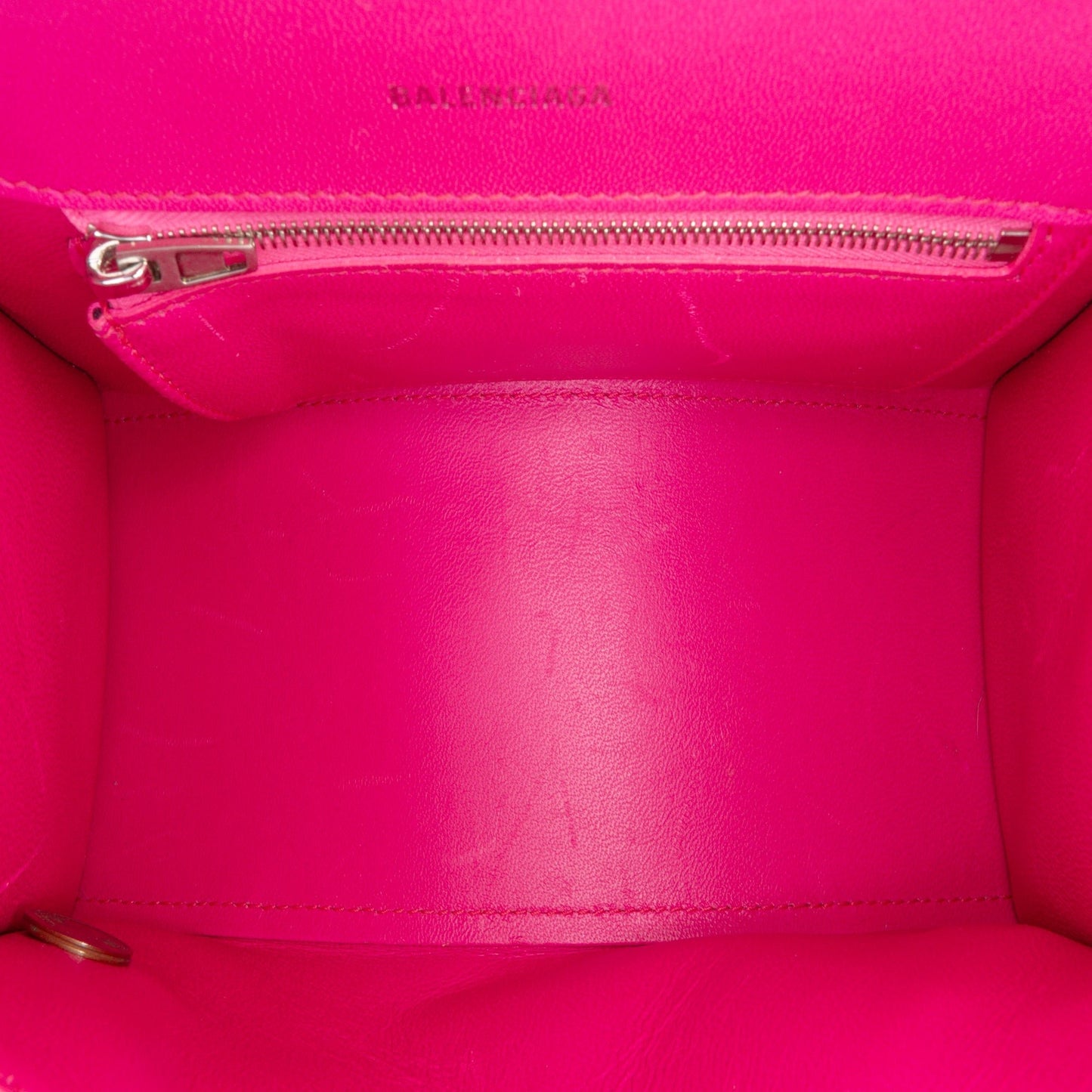 Balenciaga Hourglass Small Top Handle Pelle di Vitello Rosa Acceso 2020 – 23 cm - Etoilux