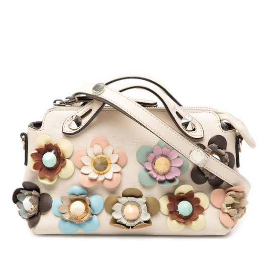 Fendi By The Way Mini “Flowerland” – Borsa in Pelle di Vitello Bianca - Etoilux