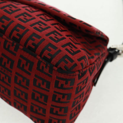 Fendi Mamma Baguette Zucchino Canvas Rosso/Nero – Misura Media - Etoilux